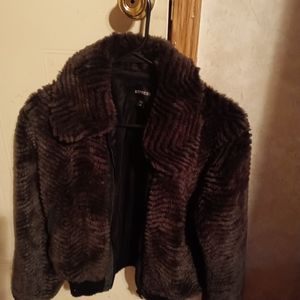 Faux fur bomber jacket